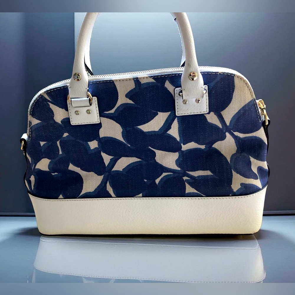 Kate Spade New York Wellesley Leaves Rachelle Canvas and Leather Handbag